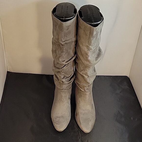 BRAND NEW JUSTFAB POINTED TOE  MID CALF FAUX LEATHER SUEDE  WINTER  BOOT - Picture 2 of 14